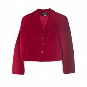 Harve Bernard Holtzman Wool Blend Red Blazer Jacket Size 16p Made In Russia